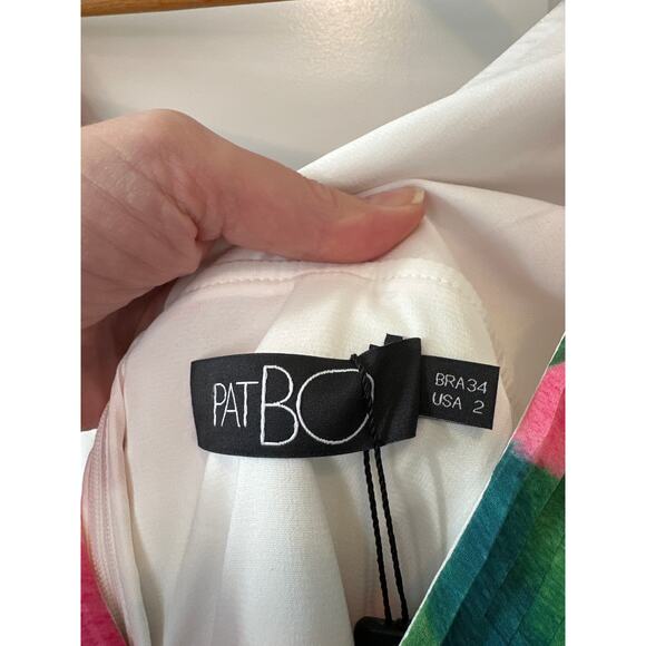 PatBO Allegro Deep V-Neck Floral Chiffon Maxi Dress NWT Size 2 - Picture 5 of 11